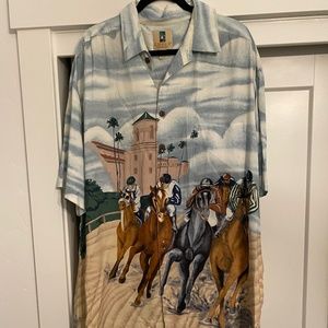 KAHALA "Del Mar Turf Club" Hawaiian Shirt 100% Rayon XL
